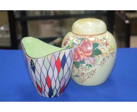 MALING LUSTRE GINGER JARtogether with a Maling lustre shaped vase, lustre comport by Royal Winton, Royal Crown Derby tea stra