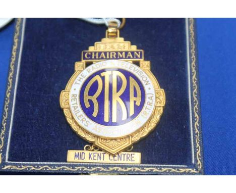 THE RADIO & TELEVISION RETAILERS ASSOCIATION (RTRA) MEDALLIONChairman, Mid Kent Centre, on ribbon and in case; along with ena