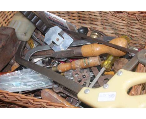 VINTAGE TOOLS IN A BASKET