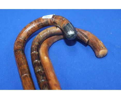 THREE VINTAGE WALKING STICKS