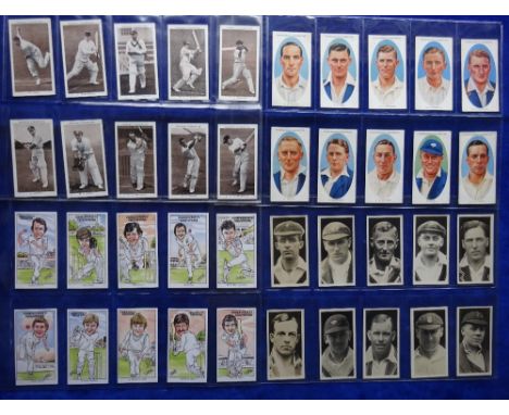 Cigarette & trade cards, Cricket, 18 complete sets including R J Hill Famous Cricketers (set of 40), Caricatures of Famous Cr