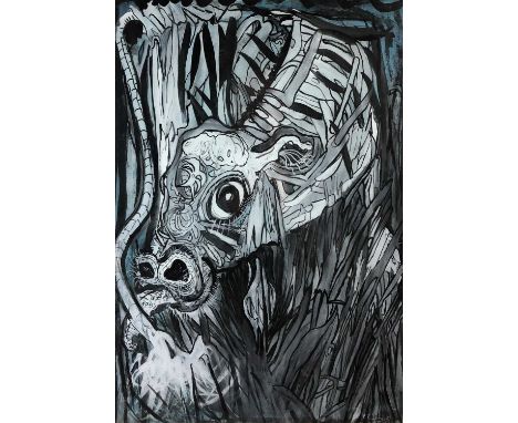 Peter R Tarrant (B.1943), Cow amongst undergrowth, signed lower right, mixed media. Measurements 53.5 x 36.5cm
Peter Tarrant 