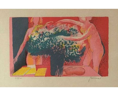 Paul Guiramand (1926-2007), Figures with Flowers, signed, numbered 113/120, lithograph. Measurements 20.5 x 19.5cm (SH)
Paul 