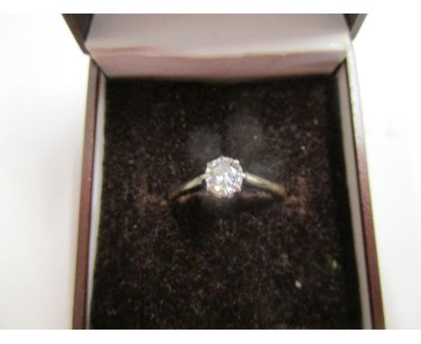 An 18ct yellow gold and platinum diamond solitaire ring, total weight 2g 