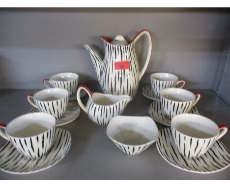 A Midwinter Stylecraft coffee set, complete, six setting (Please note the photograph depicts a different lot number-rest assu