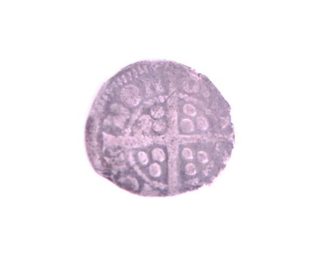 A 1272 - 1307 Edward I silver farthing coin. The coin featuring crowned portrait within beaded circle to obverse, with mint n