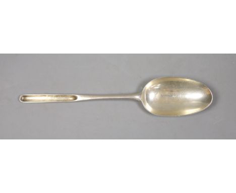   A mid 18th century silver marrow spoon, Robert Perth?, London, circa, 1750, 20.8cm.