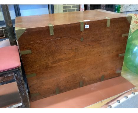   A Victorian brass bound camphorwood trunk, length 71cm, depth 48cm, height 61cm