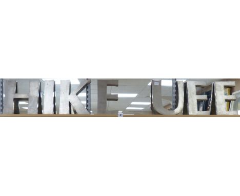   A quantity of various aluminium letters: H I K E U E E
