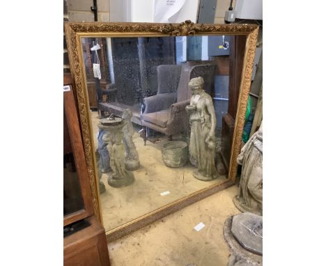   A late 19th / early 20th century giltwood and gesso overmantel mirror, width 133cm, height 138cm