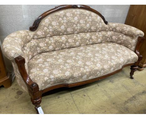   A Victorian walnut sofa, width 166cm, depth 70cm, height 80cm