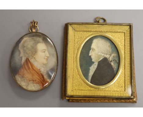  Two 19th century portrait miniature and spare mount