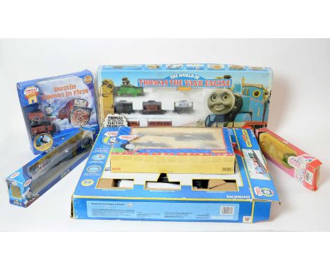 A Hornby ‘The World of Thomas the Tank Engine’ part electric train set, in box; Thomas &amp; Friends Wooden Railway set, in b