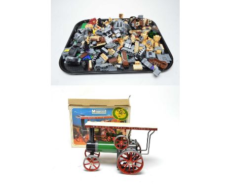 A Mamod steam tractor, in box; and a selection of Lego bricks.