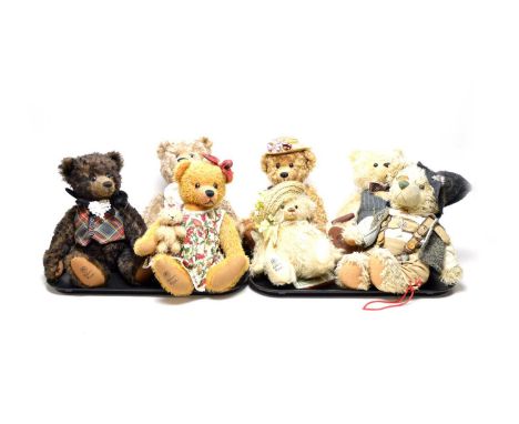 A collection of Robin Rive limited edition teddy bears, including: ‘Queen Mother’, limited edition no. 376/500; ‘Madame Monet