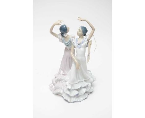A Lladro ‘Ole’ Spanish Flamenco Dancer ceramic figure group, no. 5601, 27cms high.