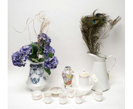 A Royal Standard coffee service, including; coffee pot, four cups and saucers, cream and sugar; together with a Mason’s Irons