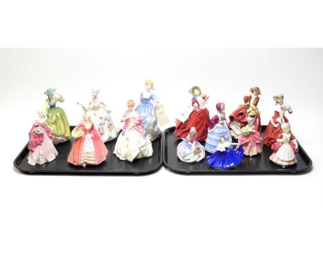 A selection of Royal Doulton ceramic figures of ladies, including: ‘Fleurette’, HN 1587; ‘Janet’, HN 1537; ‘Cissie’, HN 1809;