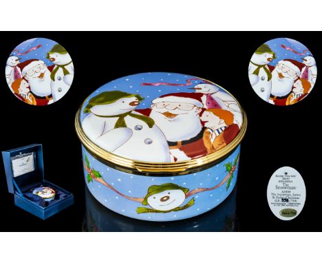 Border Fine Arts - Rare Enamel Trinket Lidded Box In a Ltd and Numbered Edition ' The Snowman ' A3999. This Box Is Num 553 of