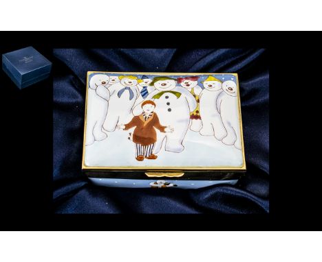 Border Fine Arts Fine Quality Enamel Lidded Box of Ltd and Numbered Edition ' The Snowman ' Collection. Ref A3998 ' Snowman a