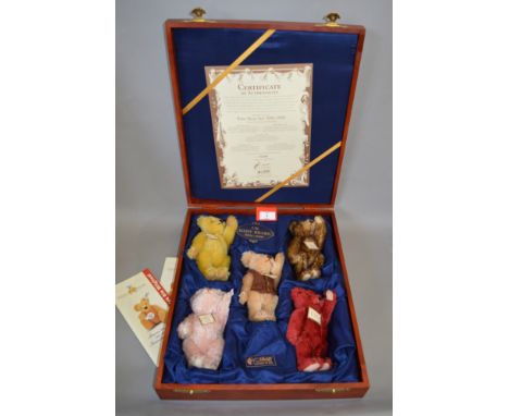 Steiff 654695 1999 UK Baby Bear Set 1994-98, ltd.ed. 1049/1847, contains five teddy bears and certificate in wooden presentat