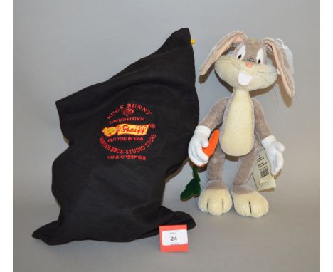 Steiff Bugs Bunny, ltd.ed. 1369/2500, with certificate label attached, in black bag. 