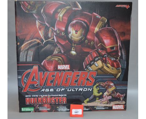 Kotbukiya ArtFX+ Marvel Avengers Age of Ultron Hulkbuster 1:10 scale pre-painted model kit. Appears E, boxed.