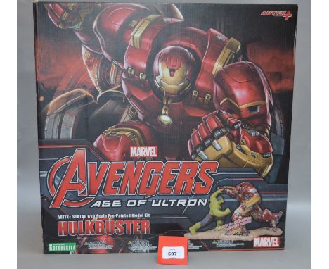 Kotbukiya ArtFX+ Marvel Avengers Age of Ultron Hulkbuster 1:10 scale pre-painted model kit. Appears E, boxed.