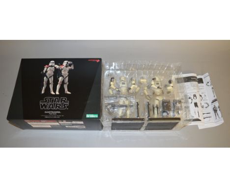 Kotobukiya ArtFX+ Star Wars Sandtrooper Two Pack 1:10 scale pre-painted model kit. Appears E, boxed.