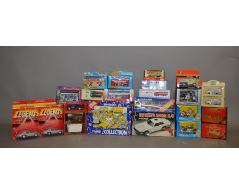 A mixed lot of assorted boxed diecast models, including: Corgi Saint's Jaguar XJS Sonic Controlled; Models of Yesteryear; Mat