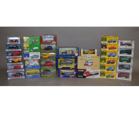 A good quantity of mainly boxed diecast models by Corgi, Matchbox, Lledo and others, contained in two trays. This lot include