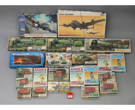 Twenty two boxes of  OO scale model figures and  model kits by Airfix and others, various subjects, some appear to have been 