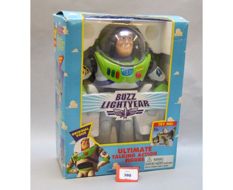 Thinkway 'Toy Story' Buzz Lightyear Ultimate Talking Action Figure, first edition. Figure is VG in F box - front is bright an