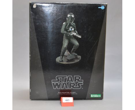 Kotobukiya ArtFX Star Wars TIE Fighter Pilot 1:7 scale pre-painted model kit. Appears E and boxed. 