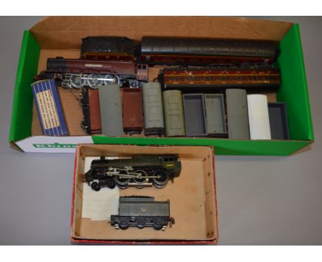 OO Gauge. An unboxed Hornby Dublo 'Duchess of Athol' locomotive, with some damage and  a boxed Trix 4-6-0 Engine together wit