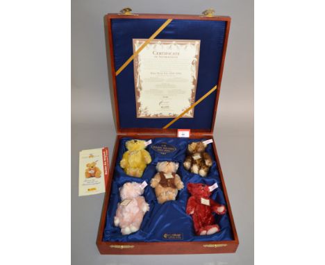 Steiff 654497 UK 1997 Baby Bear Set 1994-1998, containing five teddy bears and certificate, ltd.ed. 1046/1847, contained in w