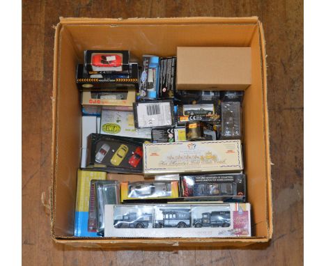 A quantity of boxed diecast models by Corgi, Matchbox, Cararama, Solido and others including a Corgi Premium 33101 Dennis Lan