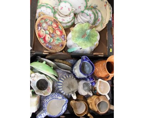 A collection of ceramics including a Baroness two handled tureen and cover with painted fruit decoration in the Royal Worcest
