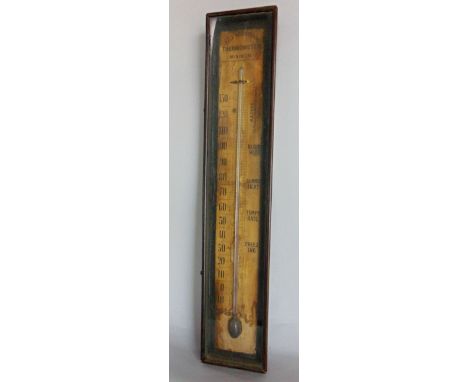 A 19th century Macrae of London, mahogany cased glass fronted thermometer, 51 cm high