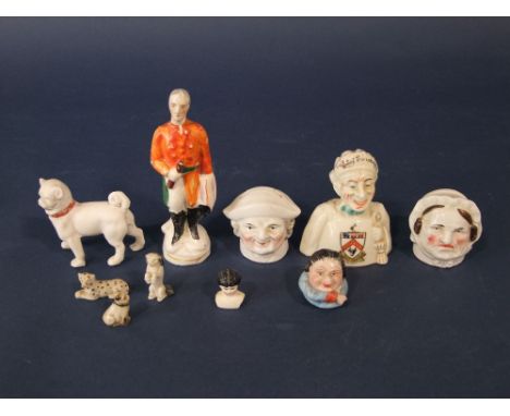 An Arcadian China double faced suffrage bust - Votes for Women, with the Darlington crest, together with a small 19th century