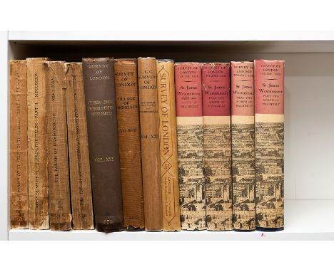 London.- Survey of London, The Parish of St. Giles-in-the-Fields - Part 1 &amp; 3, vol. 3 &amp;5, vol. 5 plates slightly chip