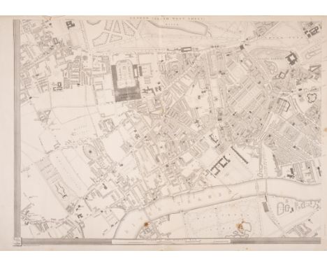 London.- Weller (Edward) London, large map in nine sections on a scale of 9 1/2" to the mile, lithograph, each sheet approx. 