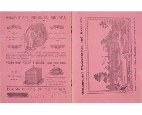 Trade catalogue.- Game & poultry.- Graham, Graham & Co. Pheasant, Game & Poultry Food Manufacturers, printed on pink paper, w