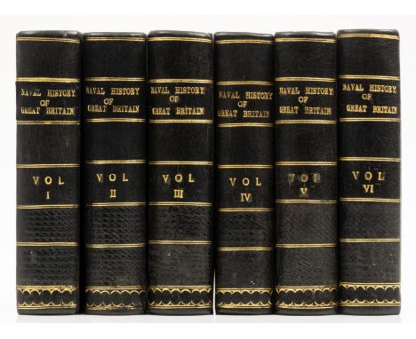 James (William) The Naval History of Great Britain, 6 vol., engraved portrait frontispieces and 5 other portraits, illustrati