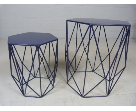 Navy M&amp;S nest of metal tables