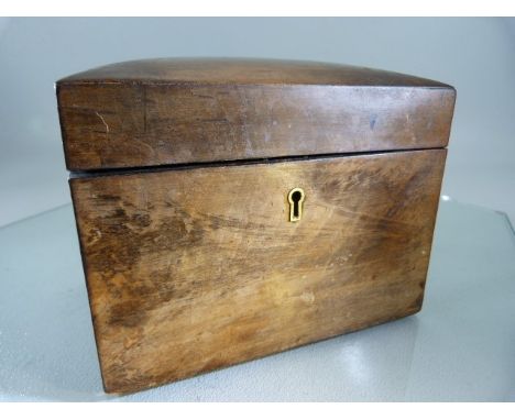 Antique tea caddy with brass turned knops