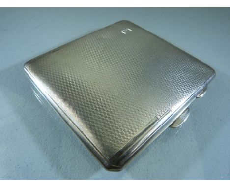 Hallmarked silver cigarette case with engine turned decoration. Birmingham - The Northern Goldsmiths Company. Approx weight -
