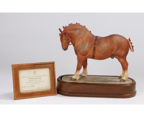 Royal Worcester model of a Suffolk Stallion, designed by Doris Lindner circa 1969, a limited edition of 182 of 500, printed f