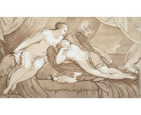 SAMUEL WOODFORD (BRITISH 1763-1817)THE SLEEPING ANGELPen, ink and wash14 x 22.5cm (5½ x 8¾ in.)Condition Report: The sheet ha