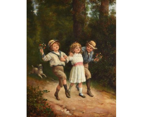 JAMES CLARK (BRITISH 1834-1926)CHILDHOOD'S HAPPY DAYSOil on canvasSigned and dated 1901 (lower right)63 x 49cm (24¾ x 19¼ in.